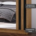 Ver imagem 6 de Roupeiro Seul 2 Portas Deslizantes Espelhado 100% Mdf - Freijó/nero