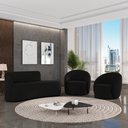 Ver imagem 2 de Sofá 3 Lugares Orgânico 180cm Morgan e 2 Poltronas Lua Suede Preto D03 - D’Rossi