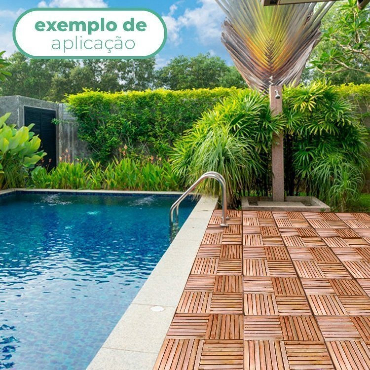 Kit 10 Unidades Decks de Madeira Modular 30x30cm Sacada e Varanda ...