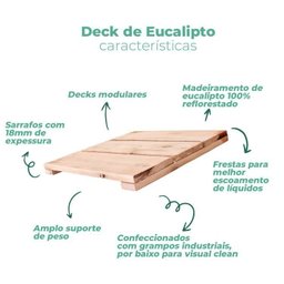 Kit 10 Unidades Decks de Madeira Modular 30x30 Cm Sacada e Varanda - 3