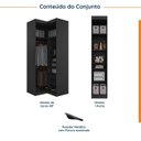 Ver imagem 3 de Guarda Roupa Modulado de Canto 2 Peças 3 Portas com 1 Porta Reflecta Hera CabeCasa MadeiraOriginals