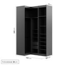 Ver imagem 5 de Guarda Roupa Modulado de Canto 2 Peças 3 Portas com 1 Porta Reflecta Hera CabeCasa MadeiraOriginals