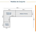 Ver imagem 4 de Guarda Roupa Modulado de Canto 3 Peças 6 Portas com 3 Portas Reflecta Hera CabeCasa MadeiraOriginals