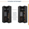 Guarda Roupa Modulado de Canto 3 Peças 6 Portas com 3 Portas Reflecta Hera CabeCasa MadeiraOriginals - 9