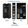 Guarda Roupa Modulado de Canto 3 Peças 6 Portas com 3 Portas Reflecta Hera CabeCasa MadeiraOriginals - 3
