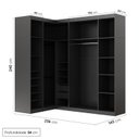 Ver imagem 5 de Guarda Roupa Modulado de Canto 3 Peças 6 Portas com 3 Portas Reflecta Hera CabeCasa MadeiraOriginals