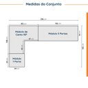 Ver imagem 4 de Guarda Roupa Modulado de Canto 3 Peças 6 Portas com 3 Portas Reflecta Hera CabeCasa MadeiraOriginals