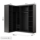 Ver imagem 5 de Guarda Roupa Modulado de Canto 3 Peças 6 Portas com 3 Portas Reflecta Hera CabeCasa MadeiraOriginals
