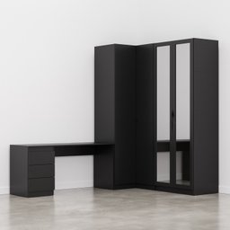 Guarda Roupa Modulado de Canto 3 Peças 4 Portas e Escrivaninha Hera CabeCasa MadeiraMadeira - 6