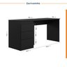 Guarda Roupa Modulado de Canto 3 Peças 4 Portas e Escrivaninha Hera CabeCasa MadeiraMadeira - 7