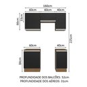 Ver imagem 4 de Armário de Cozinha Compacta 160cm Rustic/Preto Glamy Madesa 07