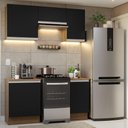 Ver imagem 1 de Armário de Cozinha Compacta 160cm Rustic/Preto Glamy Madesa 07