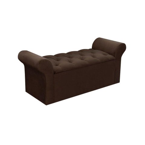 Recamier de Quarto Miami Suede Marrom Chocolate Simbal
