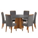 Ver imagem 2 de Mesa de Jantar Redonda Vitara com 6 Cadeiras Madeira Maciça Vegas