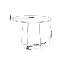 Mesa de Jantar Redonda Vitara com 6 Cadeiras Madeira Maciça Vegas - 4