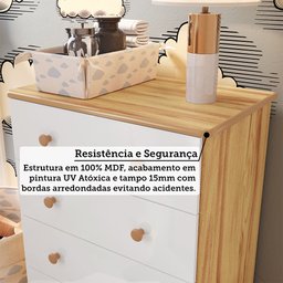 Cômoda Infantil 4 Gavetas 100% MDF Mimo Espresso Móveis - 7