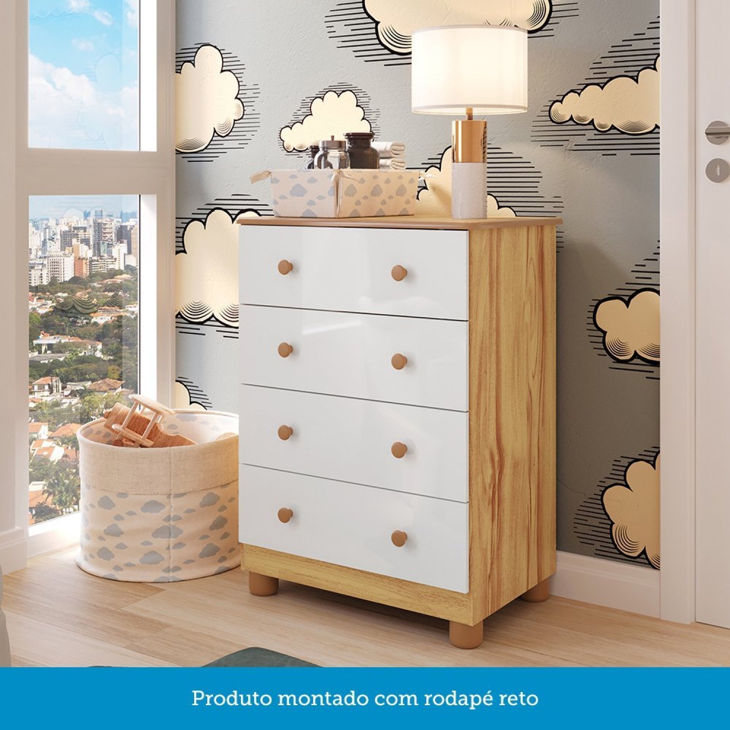 Cômoda Infantil 4 Gavetas 100% MDF Mimo Espresso Móveis - 6