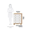 Ver imagem 3 de Cômoda Bebê 4 Gavetas 100% MDF Mimo Espresso Móveis Amêndoa/Branco Brilho