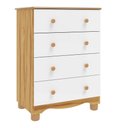 Ver imagem 2 de Cômoda Infantil 4 Gavetas 100% MDF Mimo Espresso Móveis Branco/Brilho/Amêndoa