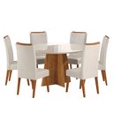 Ver imagem 2 de Mesa de Jantar Redonda Vitara com 6 Cadeiras Madeira Maciça Vegas