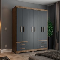 Guarda-roupa Casal 6 Portas 4 Gavetas Primacy - 1 Guarda-roupa Casal 6 Portas 4 Gavetas Primacy - 1