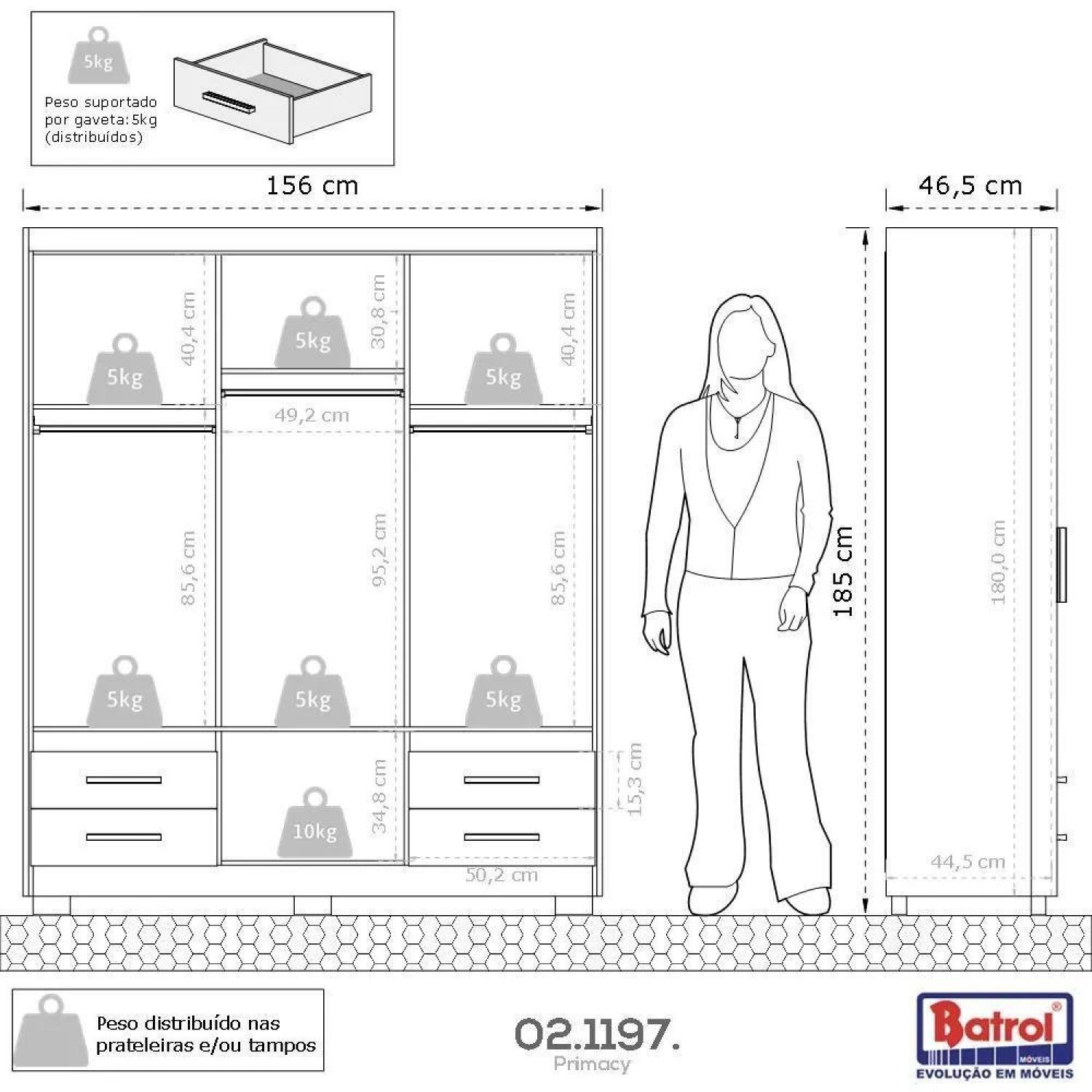 Guarda-roupa Casal 6 Portas 4 Gavetas Primacy - 4