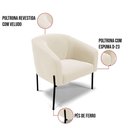 Ver imagem 5 de Cadeira Sala de Jantar Pé de Ferro Preto Kit 2 Stella Veludo D03 - D'Rossi Cor Bege