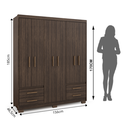 Ver imagem 3 de Guarda-Roupa Casal 6 Portas 4 Gavetas Primacy