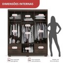 Ver imagem 7 de Guarda-Roupa Casal 6 Portas 4 Gavetas Primacy Marrom/Capuccino Wood