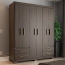 Ver imagem 1 de Guarda-Roupa Casal 6 Portas 4 Gavetas Primacy Marrom/Capuccino Wood