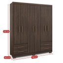 Ver imagem 3 de Guarda-Roupa Casal 6 Portas 4 Gavetas Primacy