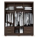 Ver imagem 4 de Guarda-Roupa Casal 6 Portas 4 Gavetas Primacy Marrom/Capuccino Wood