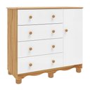 Ver imagem 2 de Cômoda Infantil 1 Porta 4 Gavetas 100% MDF Mimo Espresso Móveis Branco Brilho/Amêndoa