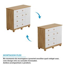 Cômoda Infantil 1 Porta 4 Gavetas 100% MDF Mimo Espresso Móveis - 6