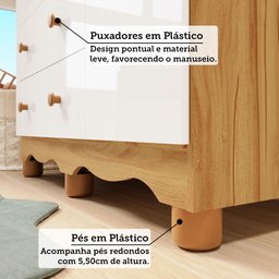 Cômoda Infantil 1 Porta 4 Gavetas 100% MDF Mimo Espresso Móveis - 10