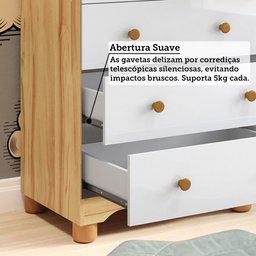 Cômoda Infantil 1 Porta 4 Gavetas 100% MDF Mimo Espresso Móveis - 9