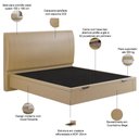 Ver imagem 4 de Cama Queen Baú Flutuante com Cabeceira 160cm Spazio S04 Couríssimo Bege - Lyam Decor