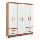 Ver imagem 2 de Guarda-Roupa Casal 6 Portas 4 Gavetas Primacy Branco/Freijó Wood/Off-White