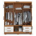 Ver imagem 4 de Guarda-Roupa Casal 6 Portas 4 Gavetas Primacy