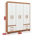 Ver imagem 3 de Guarda-Roupa Casal 6 Portas 4 Gavetas Primacy Branco/Freijó Wood/Off-White