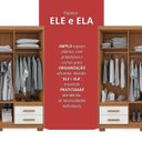 Ver mais imagens de Guarda-Roupa Casal 6 Portas 4 Gavetas Primacy Branco/Freijó Wood/Off-White