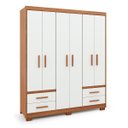 Ver imagem 2 de Guarda-Roupa Casal 6 Portas 4 Gavetas Primacy Branco/Freijó Wood/Off-White