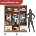 Ver imagem 5 de Guarda-Roupa Casal 6 Portas 4 Gavetas Primacy Branco/Freijó Wood/Off-White