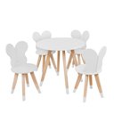 Ver imagem 2 de Conj Borboleta Mesa 4 Cadeira Infantil Pés Pinus MDF:Branco