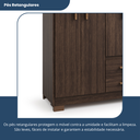 Ver imagem 7 de Guarda Roupa Casal 4 Portas 2 Gavetas Primacy Marrom/Capuccino Wood
