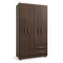 Ver imagem 2 de Guarda Roupa Casal 4 Portas 2 Gavetas Primacy Marrom/Capuccino Wood