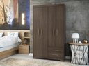 Ver imagem 1 de Guarda Roupa Casal 4 Portas 2 Gavetas Primacy Marrom/Capuccino Wood