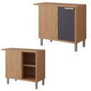 Ver imagem 5 de Balcão de Cozinha 100%mdf 92x52cm de Canto 1 Porta Eloise Mgm Móveis Freijó/titanium