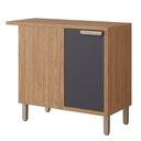 Ver imagem 1 de Balcão de Cozinha 100%mdf 92x52cm de Canto 1 Porta Eloise Mgm Móveis Freijó/titanium