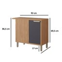 Ver imagem 3 de Balcão de Cozinha 100%mdf 92x52cm de Canto 1 Porta Eloise Mgm Móveis Freijó/titanium